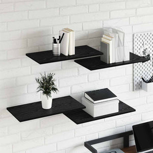 Schwarzes Regalbrett 4er Set 60x30 cm