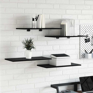 Schwarzes Regalbrett 4er Set 60x30 cm