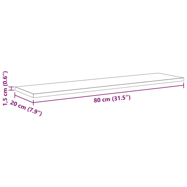 Regalbrett Schwarz 80 cm 4er Set