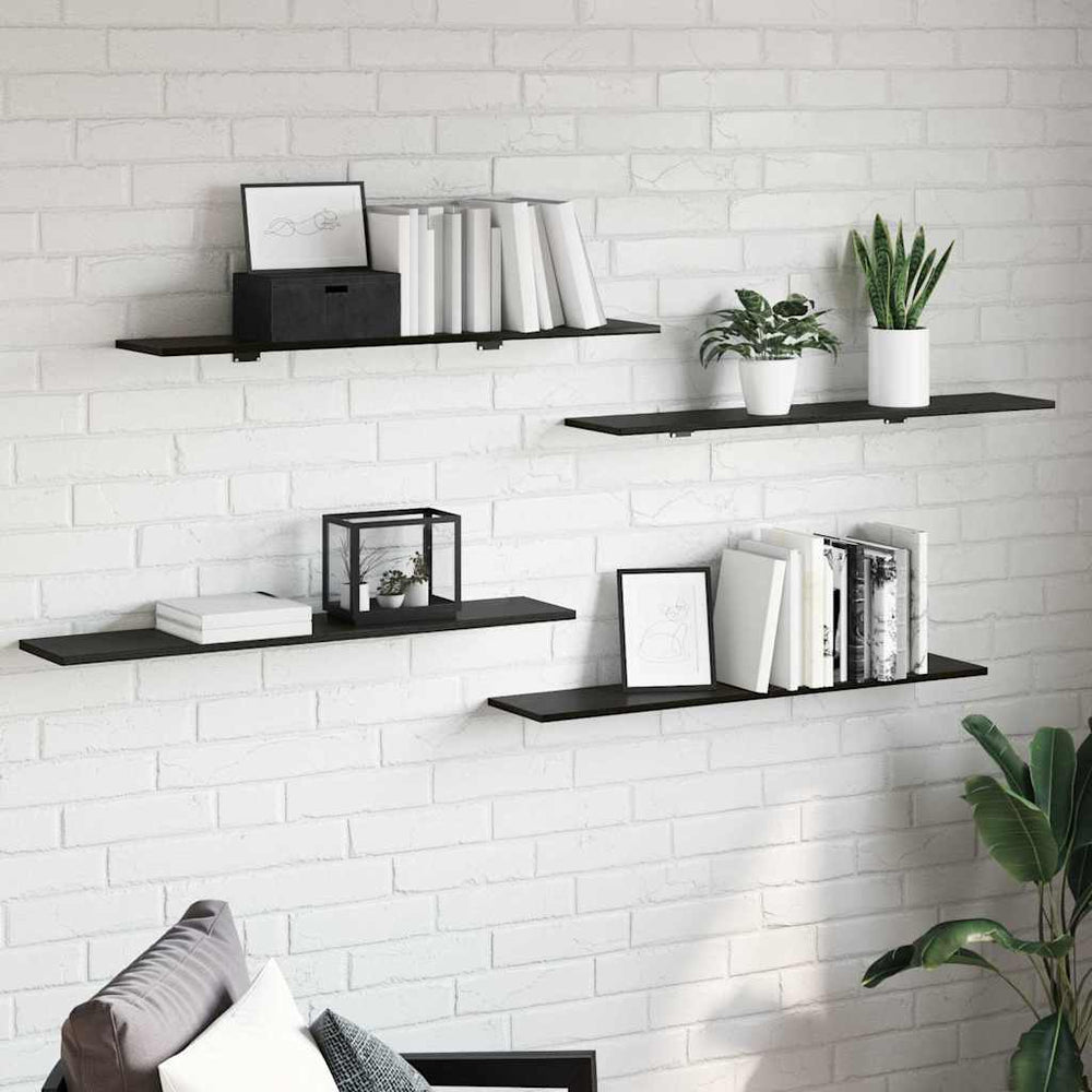 Schwarzes Regalbrett 4er Set 100cm