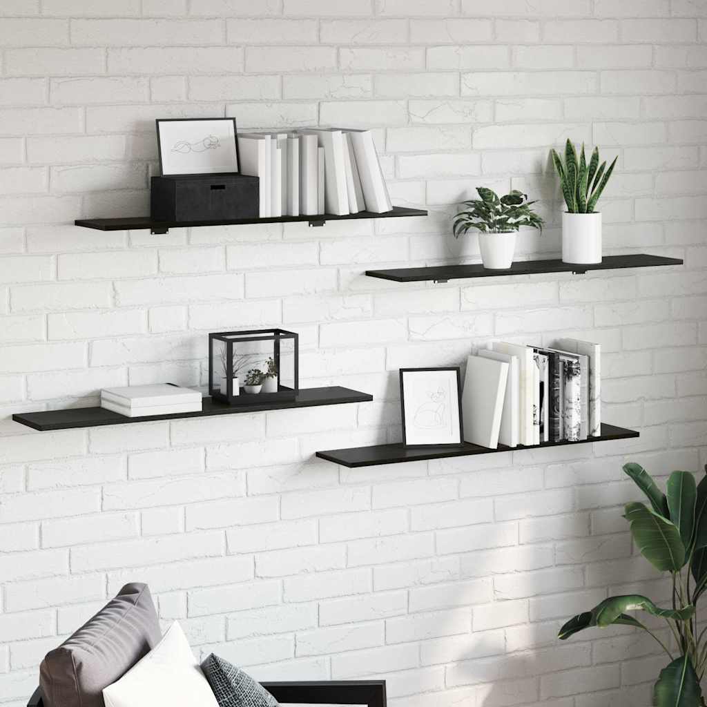 Schwarzes Regalbrett 4er Set 100cm