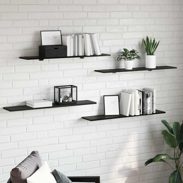Schwarzes Regalbrett 4er Set 100cm