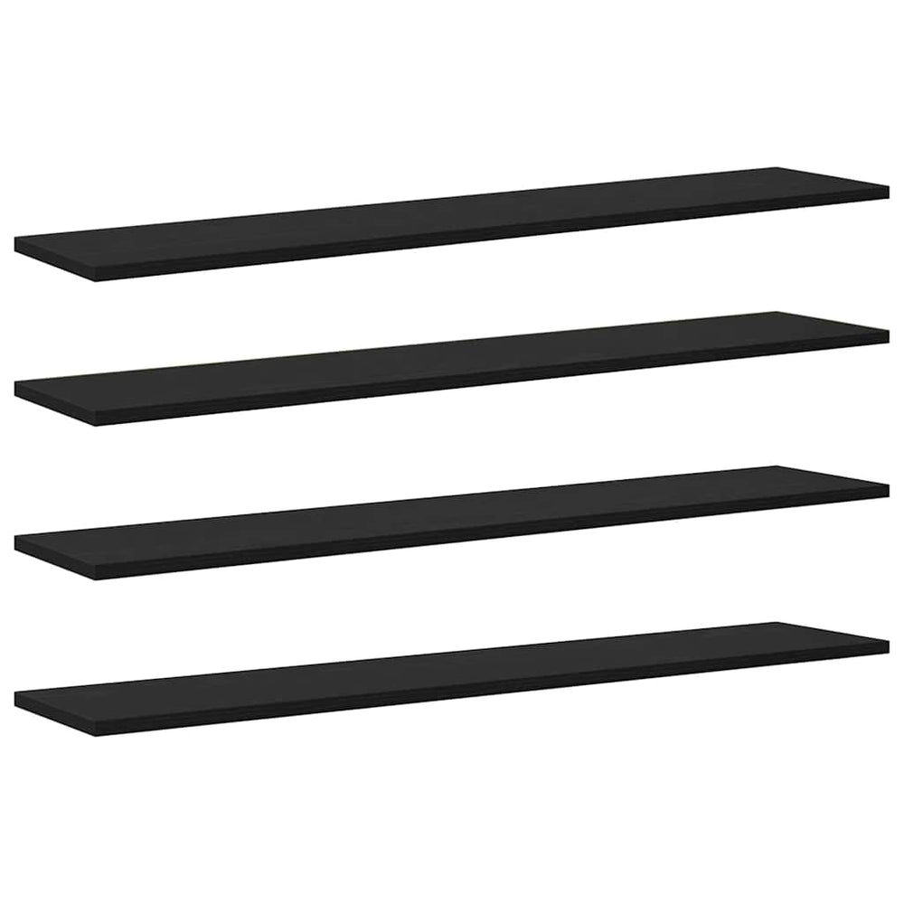 Schwarzes Regalbrett 4er Set 100cm