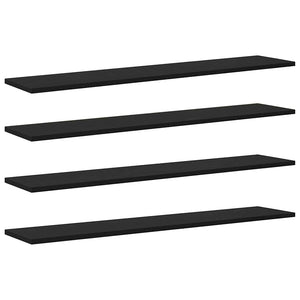 Schwarzes Regalbrett 4er Set 100cm