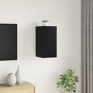 Wand-TV-Schrank Schwarz Eichen-Optik 60 cm