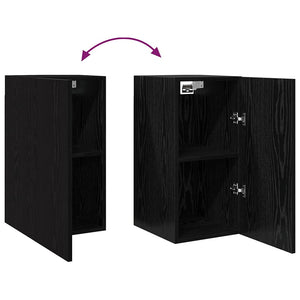 Wand-TV-Schrank Schwarz Eichen-Optik 60 cm
