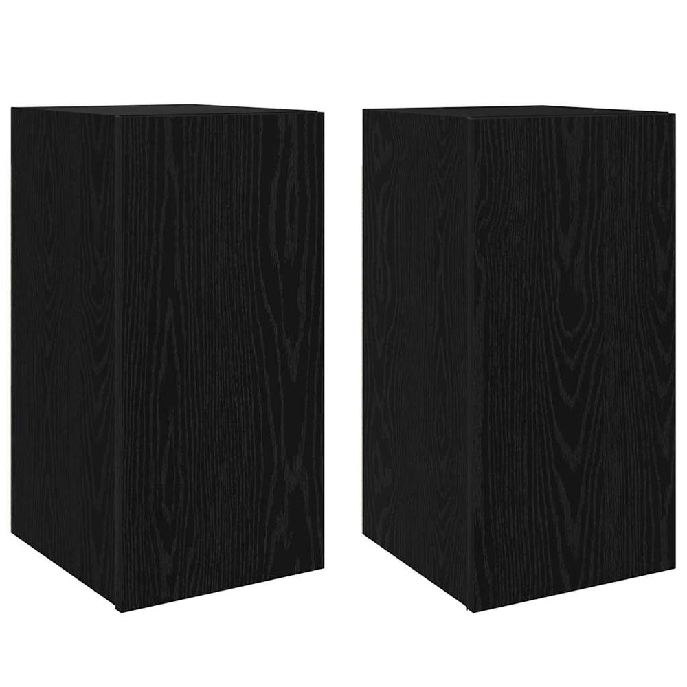 vidaXL Meuble TV mural 2 pcs Noir aspect chêne 30,5 x 30 x 60 cm