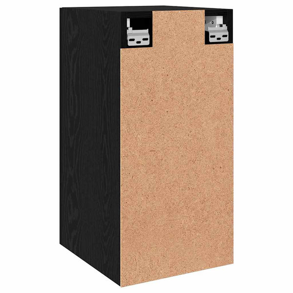 Wand TV-Schrank Set Schwarz Eichenoptik
