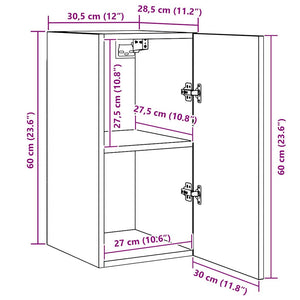 Wand TV-Schrank Set Schwarz Eichenoptik