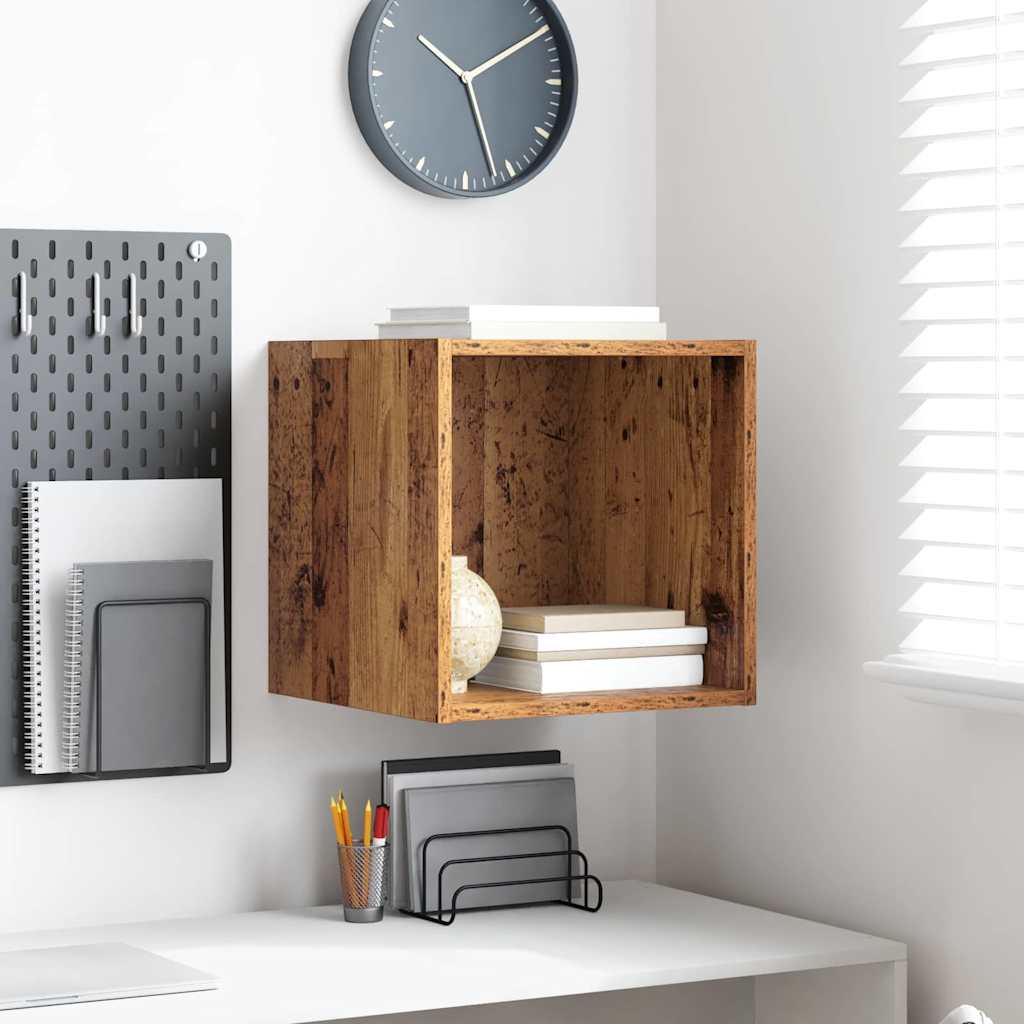 Wandschrank mit Regal Altholz 37x37x37cm