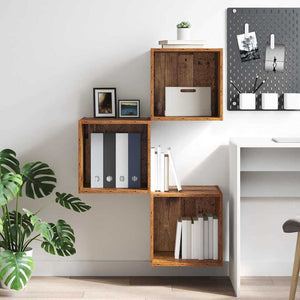 Wandschrank mit Regal Altholz 37x37x37cm