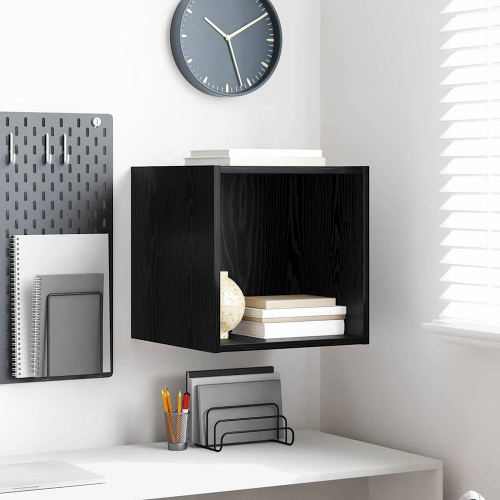 vidaXL Wall Cabinet Black Oak Look 37 x 37 x 37 cm Engineered Wood