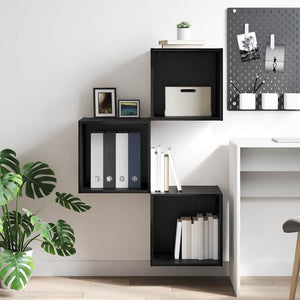 Wandschrank Schwarz Eiche 37x37 cm