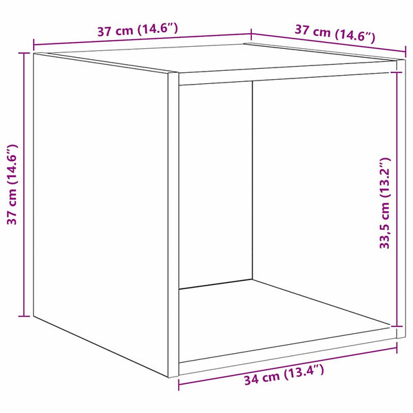 Wandschrank Schwarz Eiche 37x37 cm