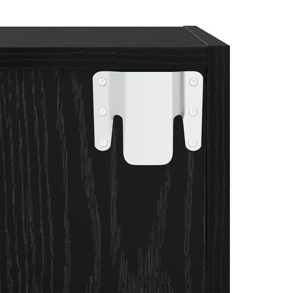 Wandschrank 2er Set Schwarz Eiche 37x37x37 cm