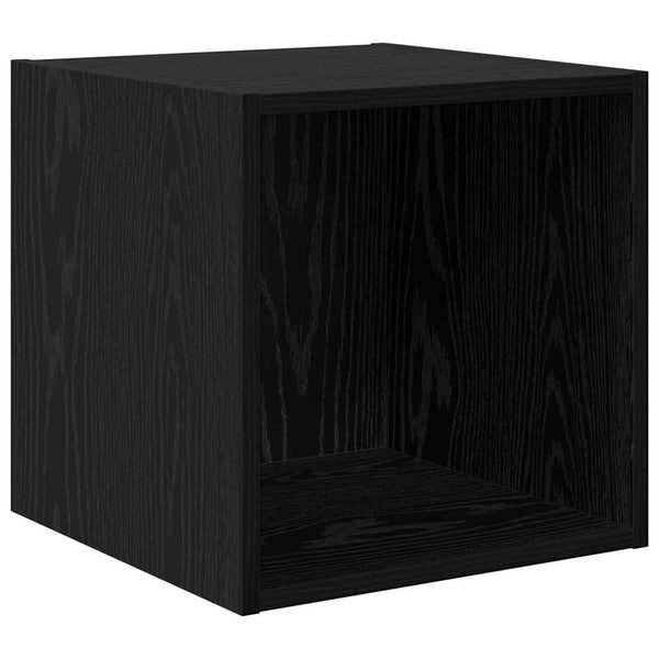 Wandschrank 2er Set Schwarz Eiche 37x37x37 cm