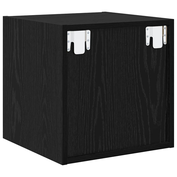 Wandschrank 2er Set Schwarz Eiche 37x37x37 cm