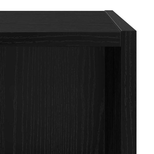 Wandmontiertes TV-Schrankset Schwarz Eiche