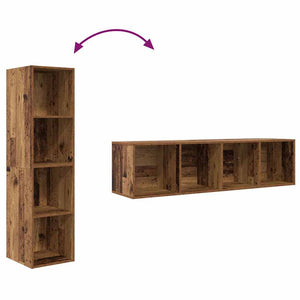 TV-Schrankset Altholz 37x37x142,5 cm