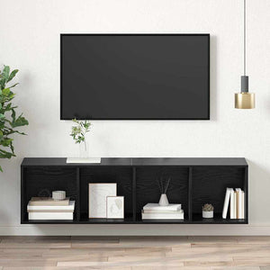 TV-Schrank Set Schwarz Eichen-Optik