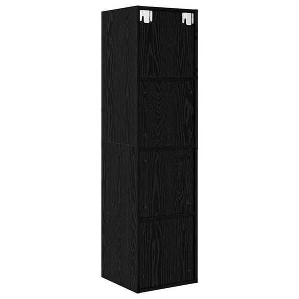 TV-Schrank Set Schwarz Eichen-Optik