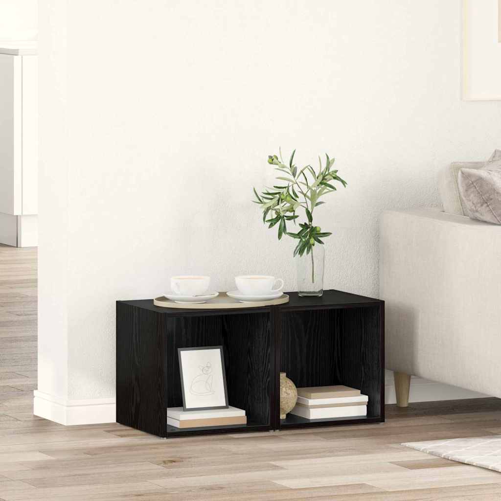 TV-Schrank Set Schwarz, 2-teilig