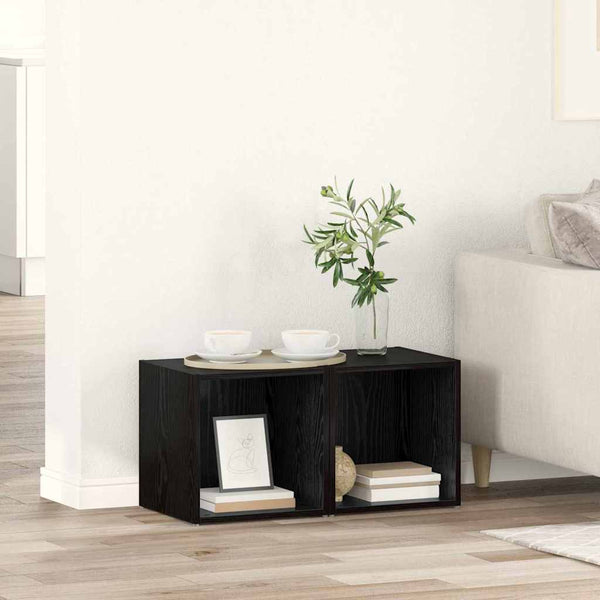 TV-Schrank Set Schwarz, 2-teilig