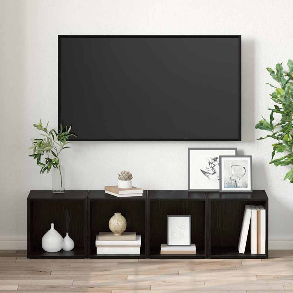TV-Schrank Set Schwarz, 2-teilig