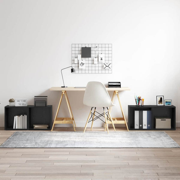 TV-Schrank Set, 4-teilig, Schwarz