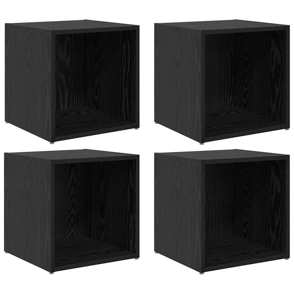 vidaXL Ensemble de meubles TV 4 pcs Noir 37 x 35 x 37,5 cm Bois d'ingénierie