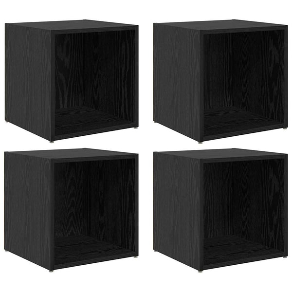 TV-Schrank Set, 4-teilig, Schwarz
