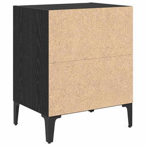 Schwarzer Nachttisch Eichenoptik 40x30x50 cm