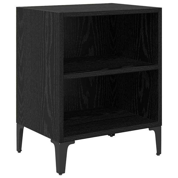 Nachttisch 2er-Set Schwarz Eichenoptik