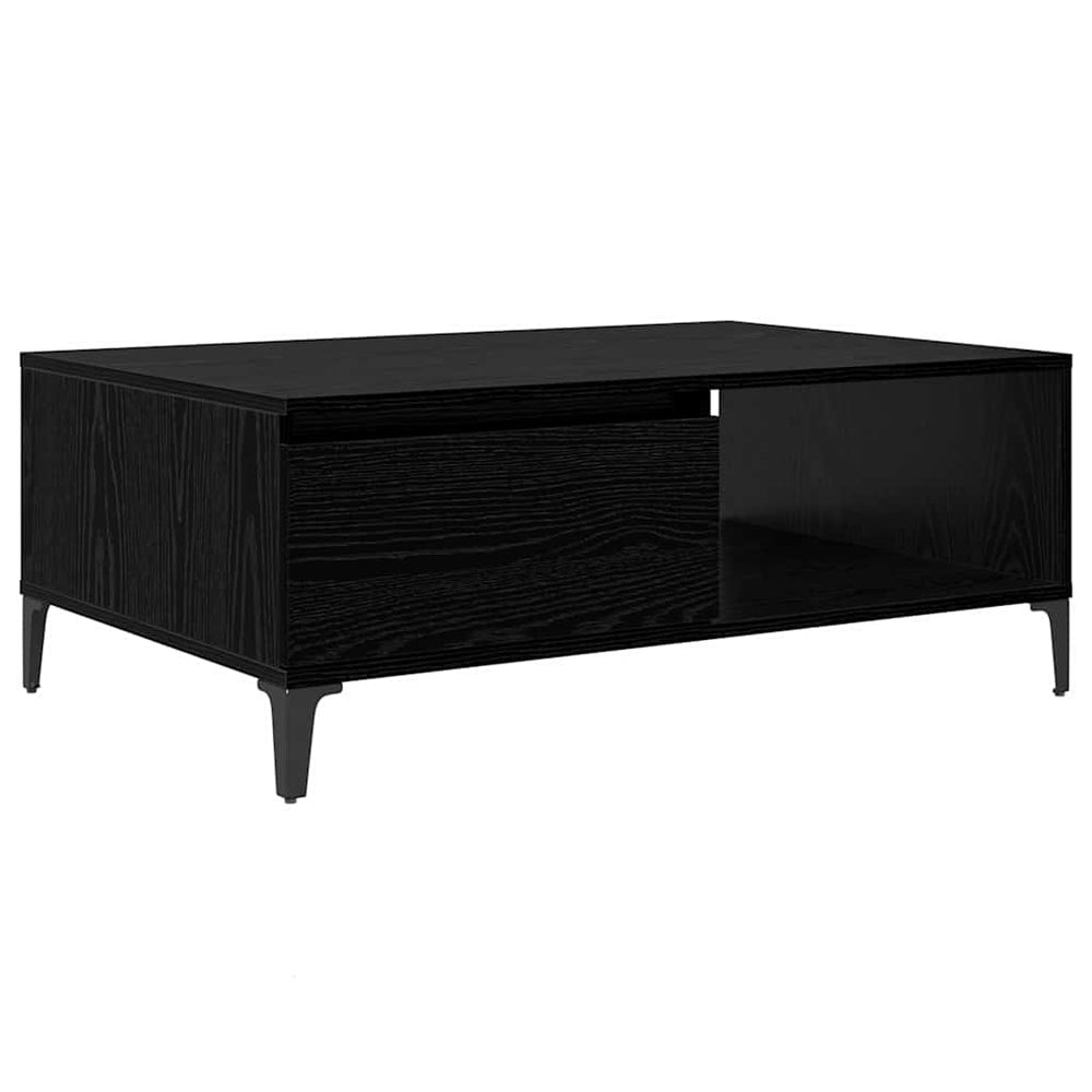Couchtisch Schwarz Eichenoptik 90x60 cm