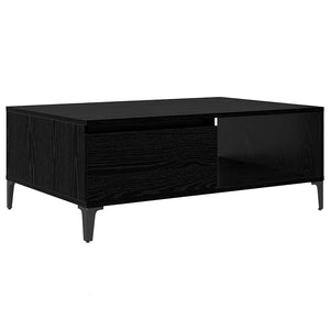 Couchtisch Schwarz Eichenoptik 90x60 cm