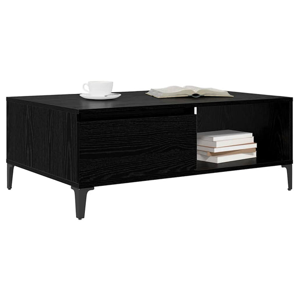 Couchtisch Schwarz Eichenoptik 90x60 cm
