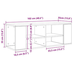 TV-Schrankset Schwarz Eiche Optik, 102 cm