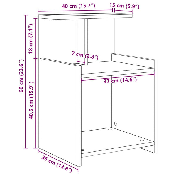 Nachttisch Altholz 40x35x60 cm