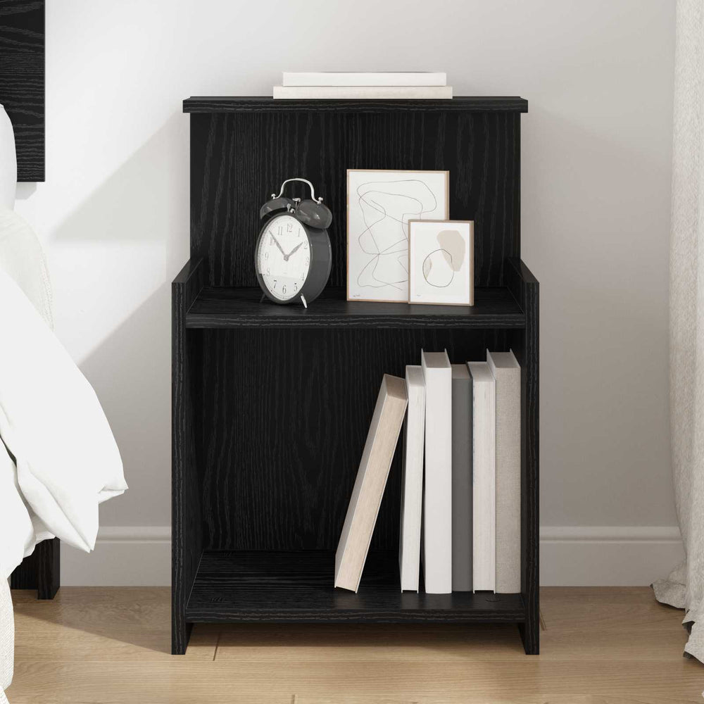 vidaXL Nightstand Black Oak Look 40 x 35 x 60 cm Engineered Wood