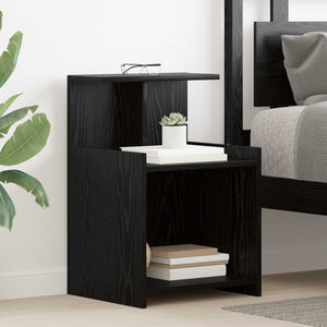 Nachttisch Schwarz Eichenoptik 40x35x60cm