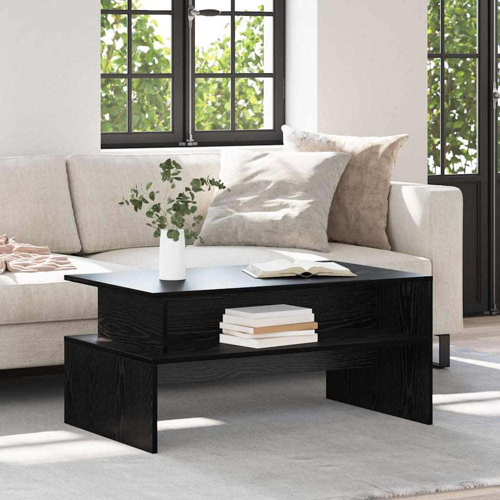 Schwarzer Couchtisch Eichenoptik