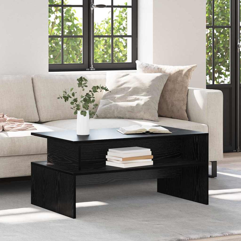 Schwarzer Couchtisch Eichenoptik