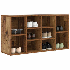 vidaXL Banc à chaussures avec étagère en bois de récupération 103 x 30 x 54,5 cm Bois d'ingénierie