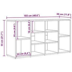 vidaXL Banc à chaussures avec étagère en bois de récupération 103 x 30 x 54,5 cm Bois d'ingénierie
