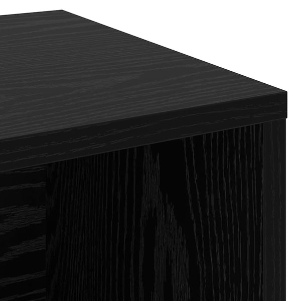 Schuhbank Schwarz Eichenoptik mit Stauraum