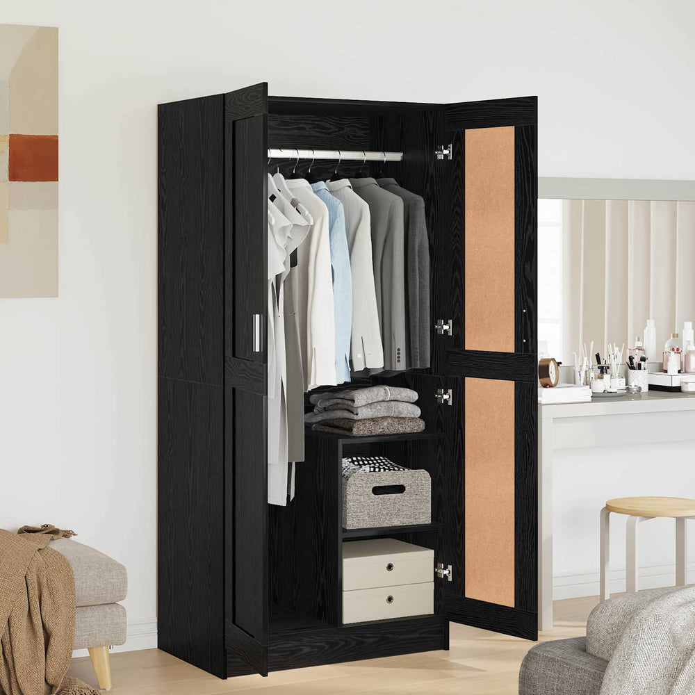 Kleiderschrank Schwarz Eichenoptik 180cm