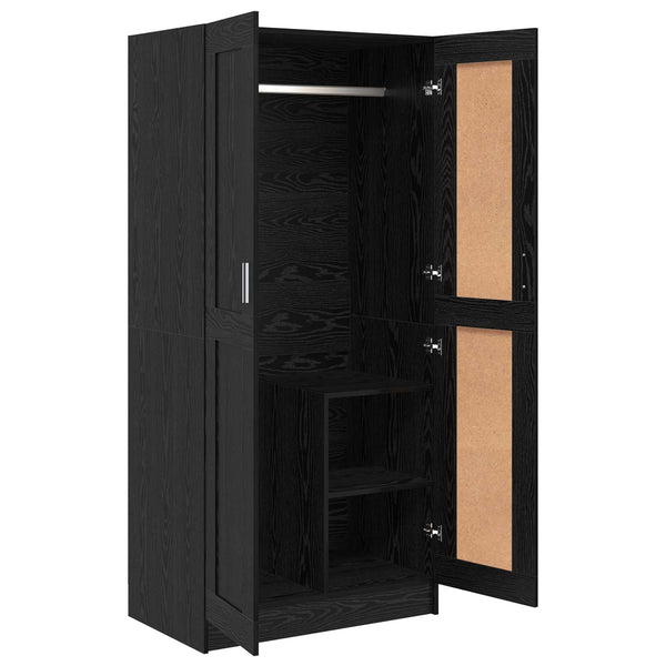 Kleiderschrank Schwarz Eichenoptik 180cm
