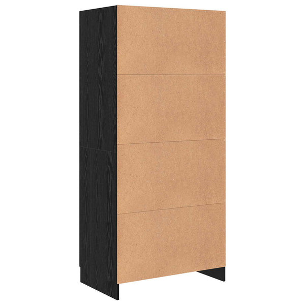 Kleiderschrank Schwarz Eichenoptik 180cm