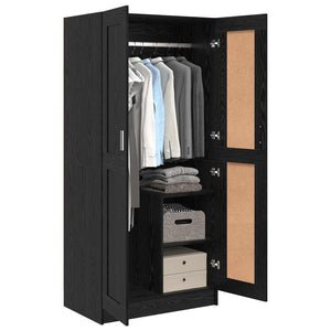 Kleiderschrank Schwarz Eichenoptik 180cm