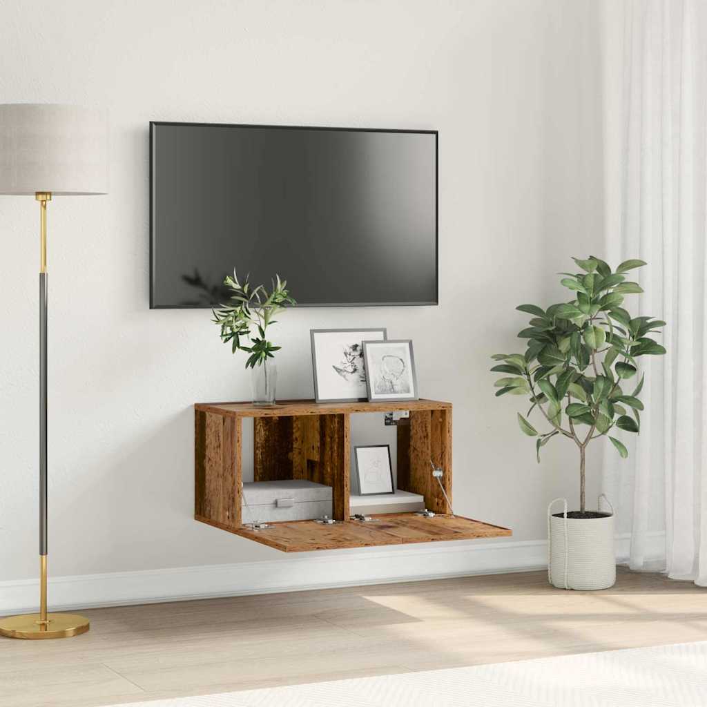 Wandmontiertes TV-Schrankset Braun